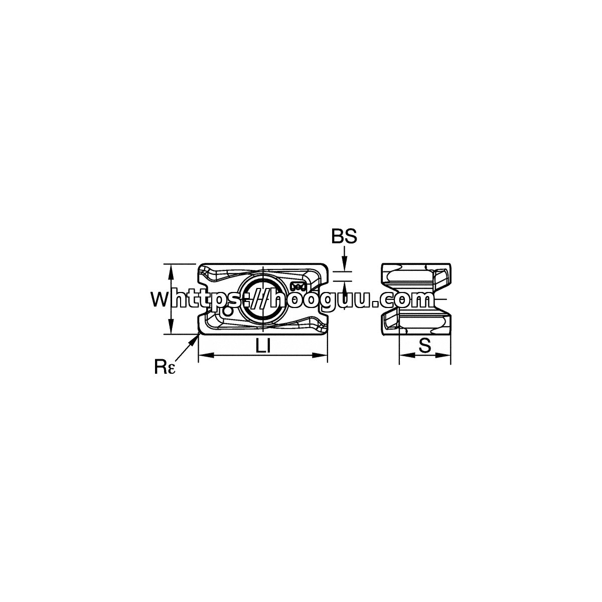 Original Kennametal KC522M Carbide Milling Insert - Parallelogram 55° | Steel & More LNGU110404ERGE LNGU110404ERGE KC522M