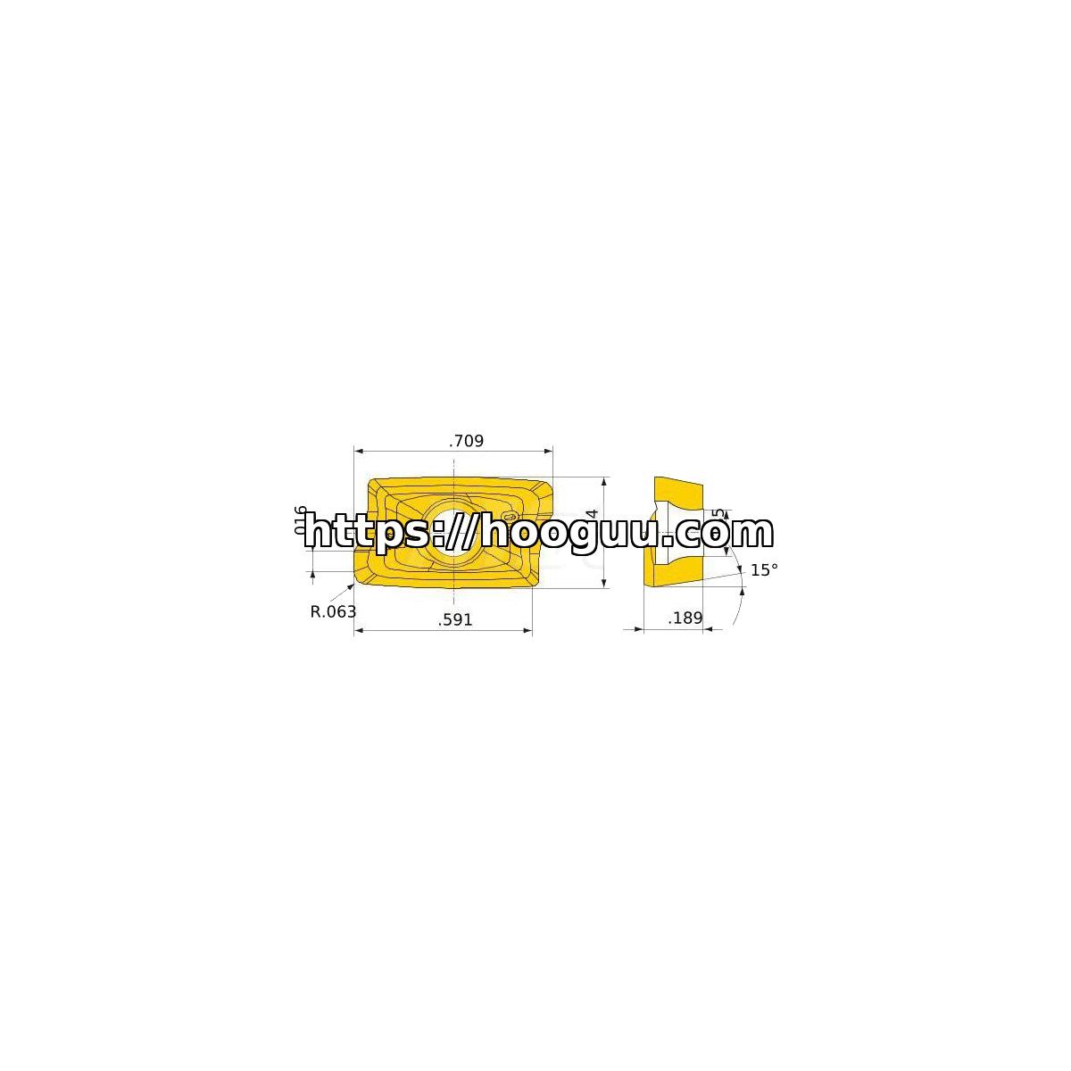 Original Mitsubishi AOMT184816PEER-M VP15TF Carbide Milling Insert - Parallelogram 85° | Steel, Stainless Steel