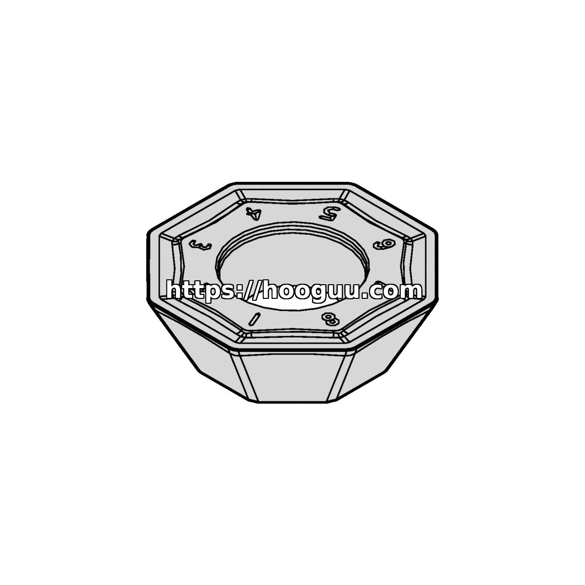 Original Kennametal OFPT53AFEN4GB Carbide Milling Insert - Octagonal | Cast Iron OFPT06L5AFENGB KCPM40