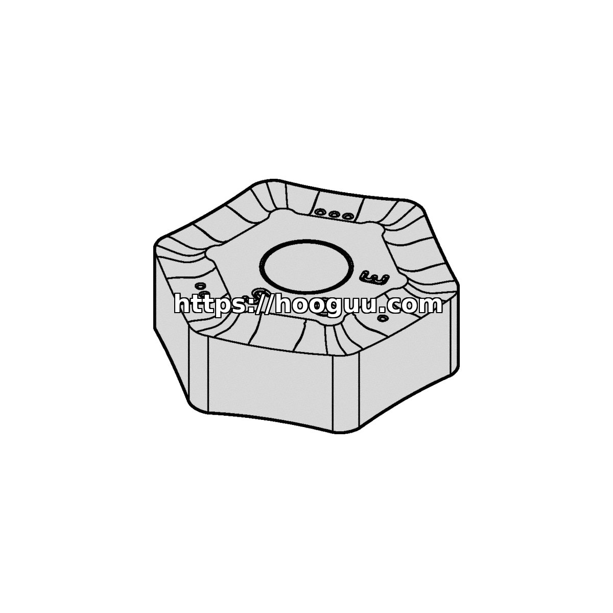 Original Kennametal HNPX5358SNGE Carbide Milling Insert - Hexagonal HNPX090530SNGE KCK15