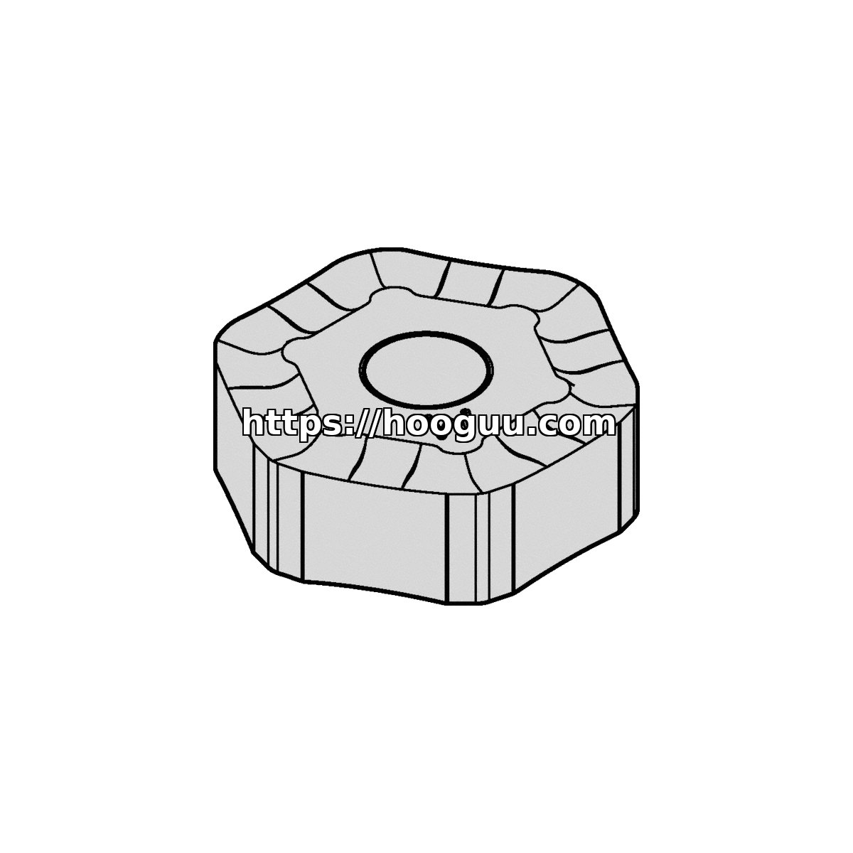 Original Kennametal HNHX53ANSNGE Carbide Milling Insert - Hexagonal | Cast Iron, Non-ferrous HNHX0905ANSNGE KCK15