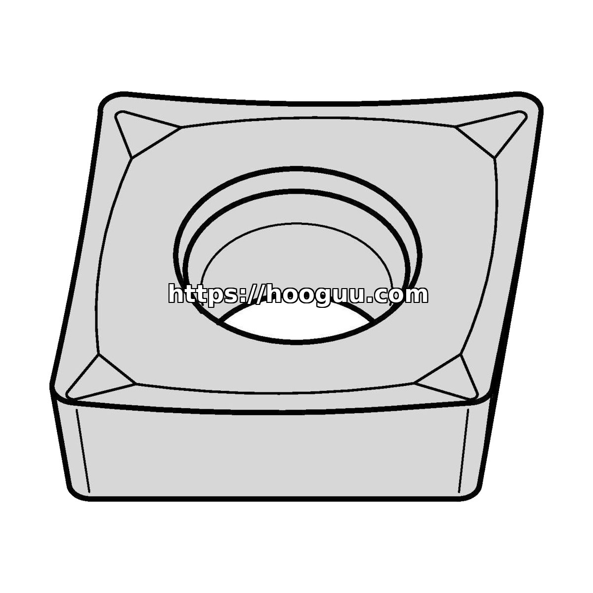 Original Kennametal CCGT2152HP Carbide Turning Insert - Diamond 80° | Aluminum, Non-ferrous KCU10B CCGT2152HP KCU10B