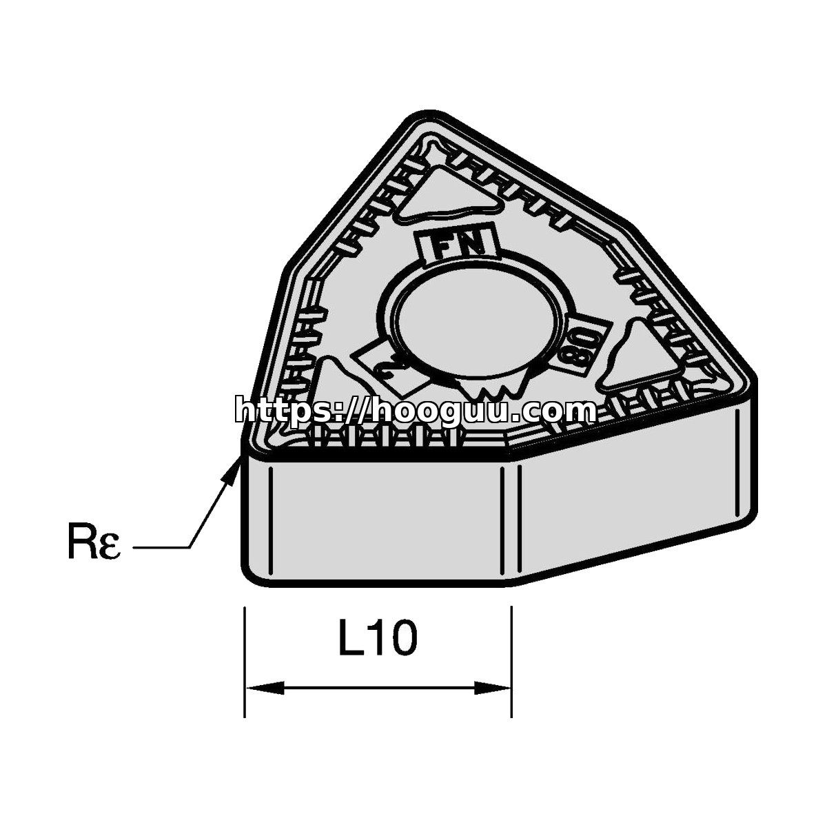 Original Kennametal WNMG433FM Carbide Turning Insert - Trigon 80° KCP25C WNMG433FM KCP25C