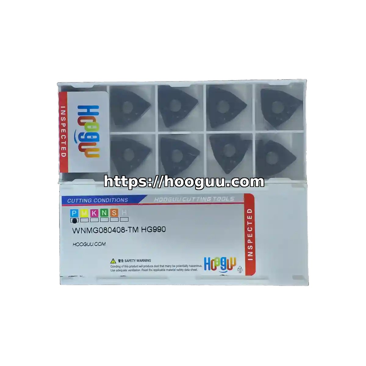 Original HOOGUU WNMG080408-TM HG990 Carbide Turning Insert - Trigon 80° | Steel, Aluminum