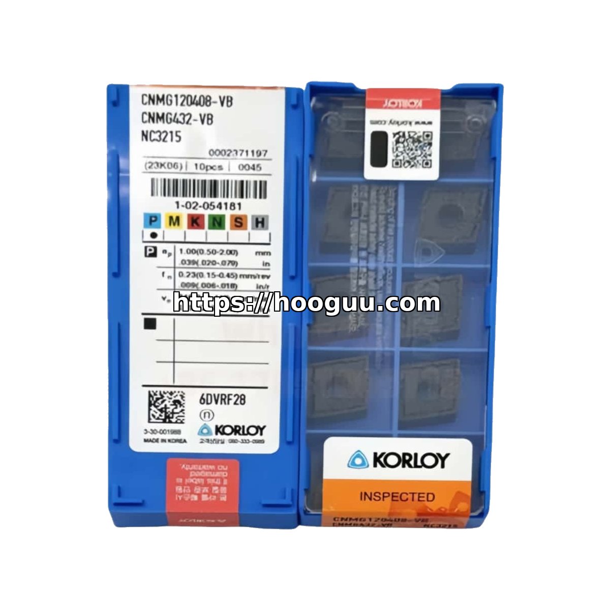 Original Korloy CNMG120408-VB NC3215 Carbide Turning Insert - Diamond 80° | Steel